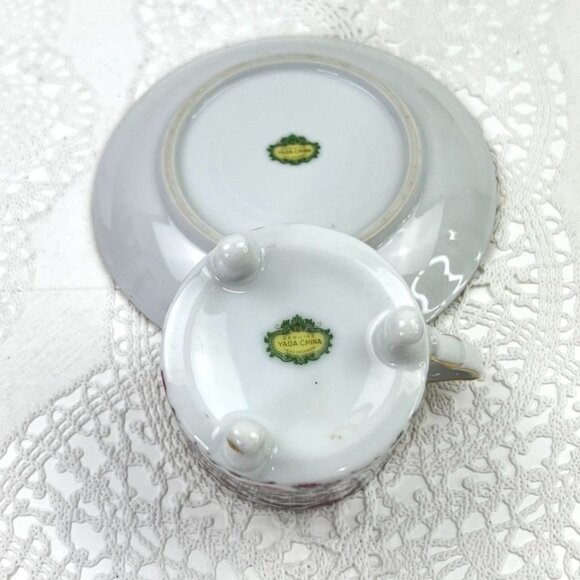 Vintage Yada China Floral Tea Cup & Saucer Pink Roses Gold Trim Cottage Core - Picture 5 of 14